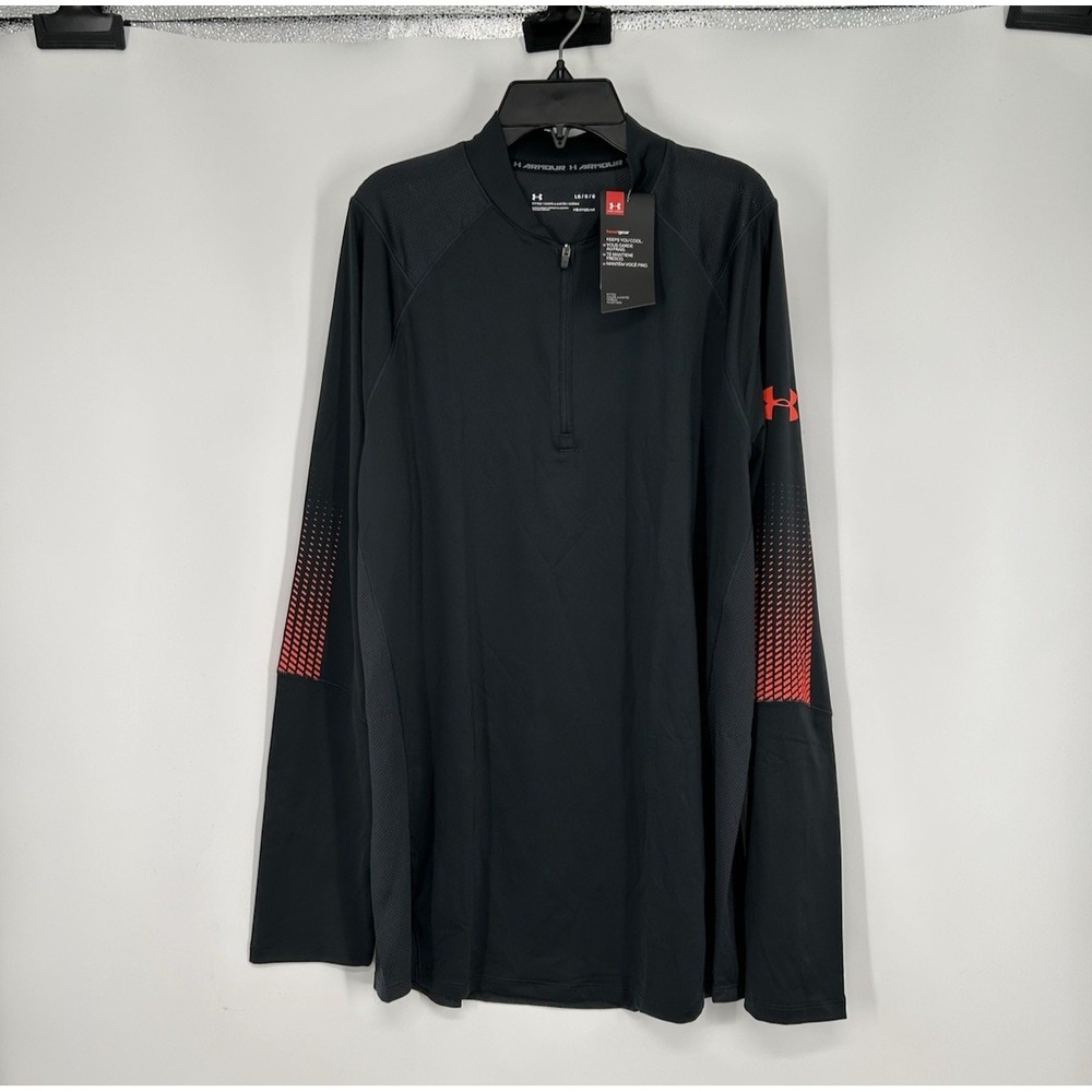 Under Armour Quarter 1/4 Zip Lightweight Heatgear Fitted Pullover Sweatshirt L